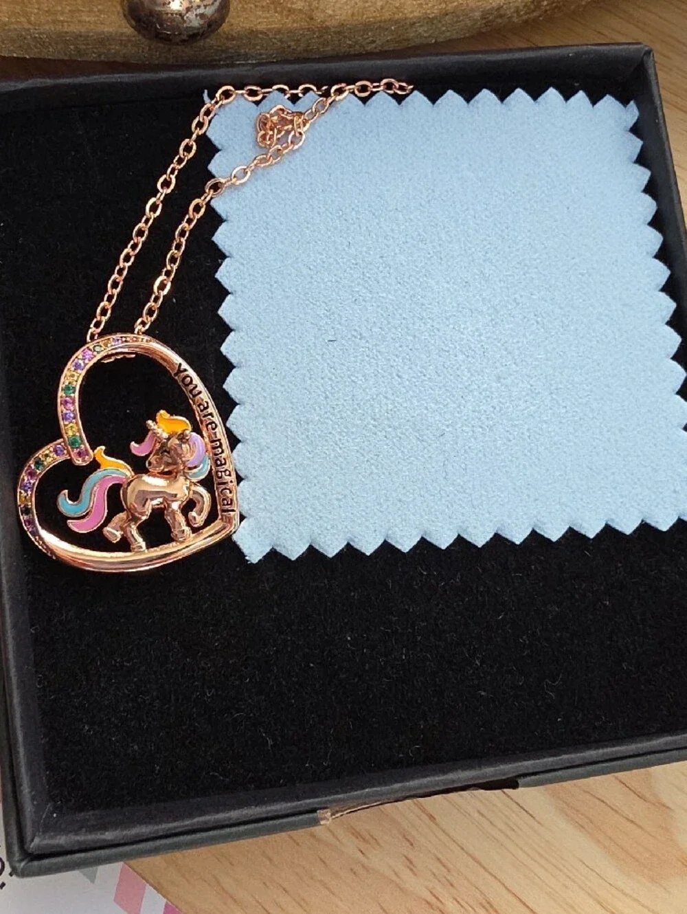 Kids Rose Gold Unicorn Heart Necklace - Sparkle Like A Unicorn #5